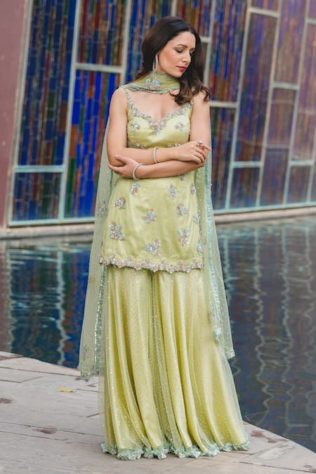 Nitika Gujral Embroidered Gharara Set 