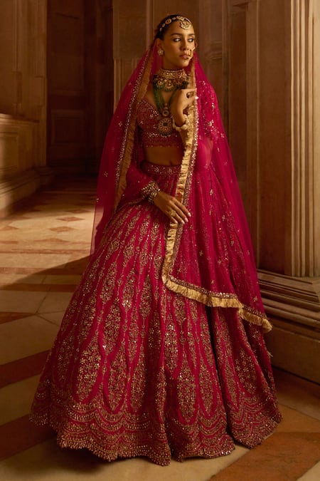 Nitika Gujral Floral Embroidered Bridal Lehenga Set 