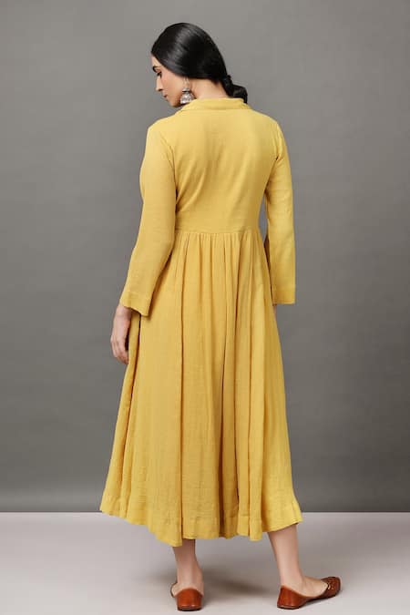 NUHH Cotton Overlaped Neck Dress 