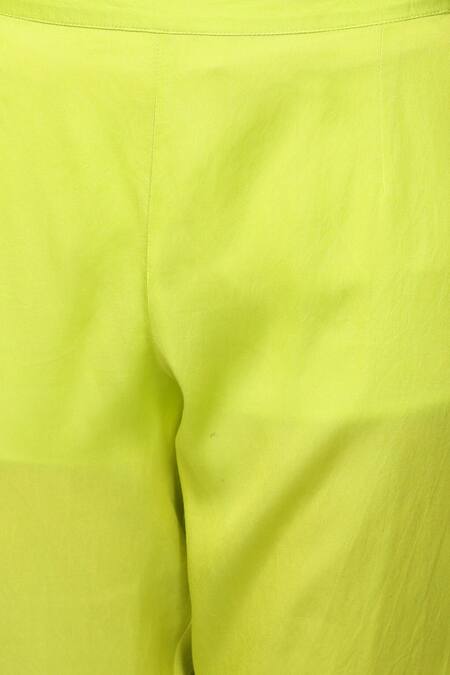 Shop_Nuhh_Green Inner 100% Cotton, Kurta Chanderi, Pant Modal Round Handwoven And Set _Online_at_Aza_Fashions