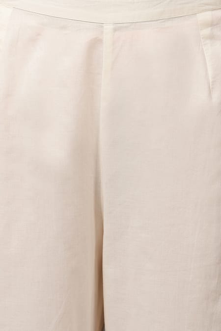 NUHH_White Embroidered Angarkha Kurta And Pant Set _at_Aza_Fashions