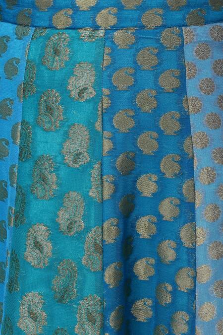 Buy NUHH Blue Viscose Georgette, Lining Shantoon Paisley Motif Skirt Online at Aza Fashions Buy_NUHH_Blue Viscose Georgette, Lining Shantoon Paisley Motif Skirt _Online_at_Aza_Fashions