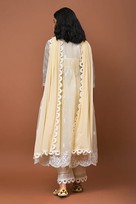 Nuhh Floral Embroidered Anarkali Set 