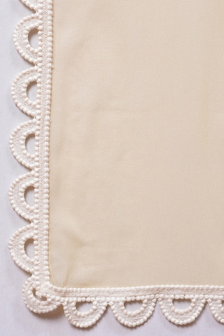 Shop_Nuhh_White Cotton, Chiffon, Kota Check Floral Notched Embroidered Anarkali Set _Online_at_Aza_Fashions