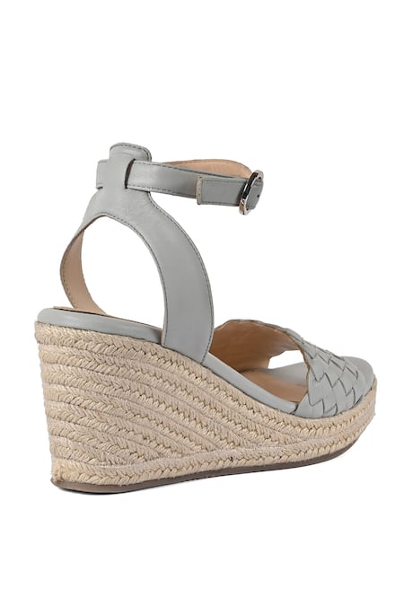 Grey outlet espadrille wedges