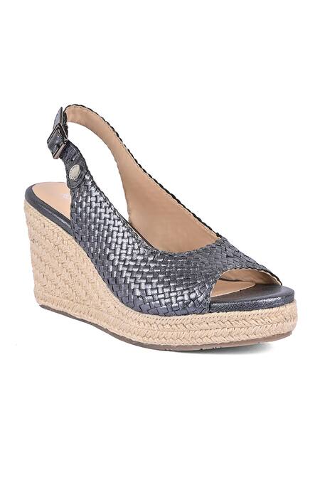 Grey peep hot sale toe wedges