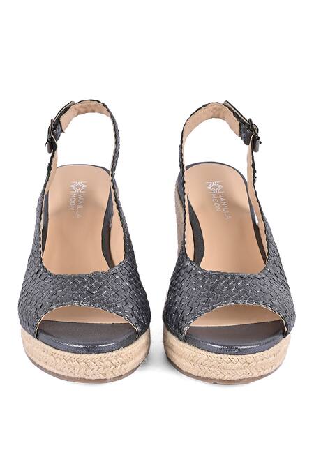 Buy Grey Nico Peep Toe Wedges by Vanilla Moon Online at Aza Fashions