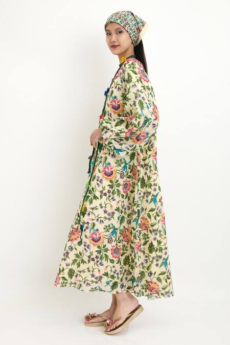 Nikasha Beige 100% , Lining 100% Chintz Round Printed Dress Online at Aza Fashions Nikasha_Beige 100% , Lining 100% Chintz Round Printed Dress _Online_at_Aza_Fashions