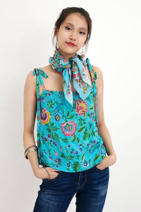 Nikasha Cotton Silk Tie-Up Camisole Top 