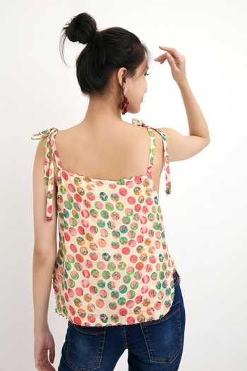 Nikasha Cotton Silk Polka Camisole Top 