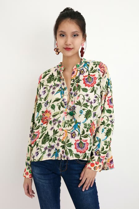 Nikasha Cotton Floral Print Shirt 