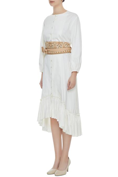 Buy_Nishka Lulla_Beige Twill Embroidered Belt_Online_at_Aza_Fashions
