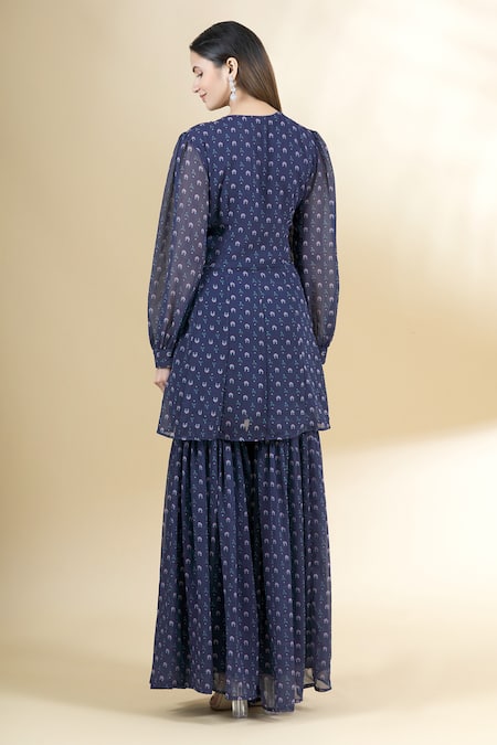 Neha Khullar Printed Kurta Sharara Set 