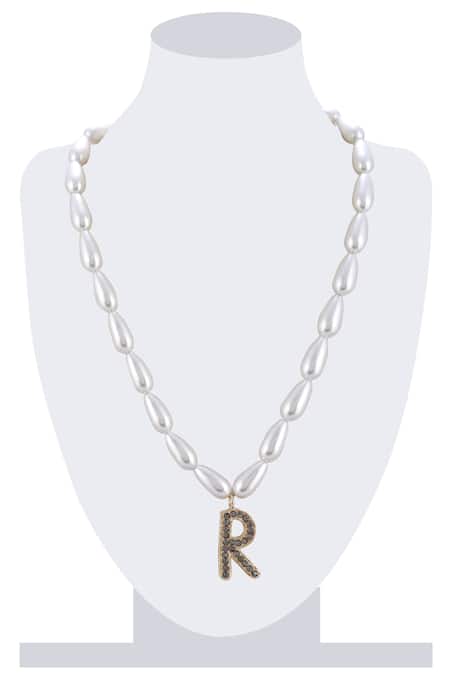 Real Gold Plate R Initial Chain Necklace | New Look