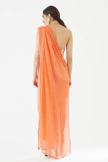 Nikasha Colorblock Dhoti Pant Saree With Blouse 