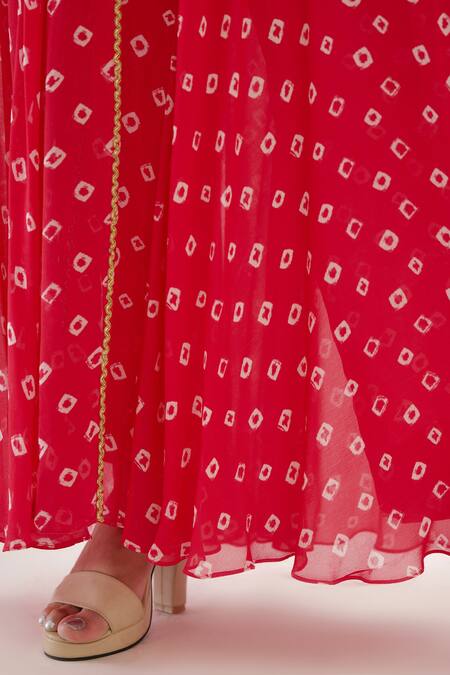 Nikasha_Pink 100% Crepe, 100% Georgette Printed Peplum Top And Sharara Set _at_Aza_Fashions