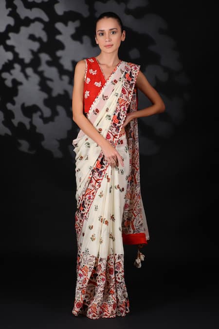 Nikasha Printed Saree with Blouse 