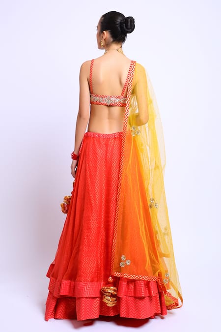 Nikasha Printed Layered Lehenga Set 