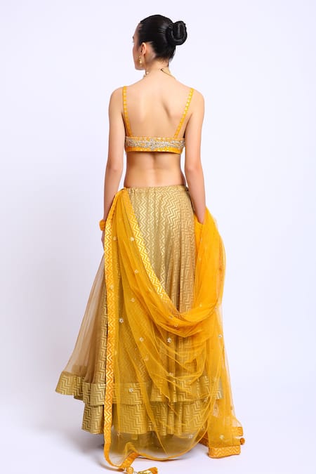 Nikasha Printed Layered Lehenga Set 