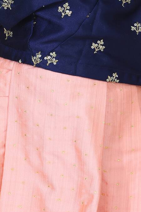 Buy_Fairies Forever_Peach Satin One Shoulder Lehenga Set _Online_at_Aza_Fashions