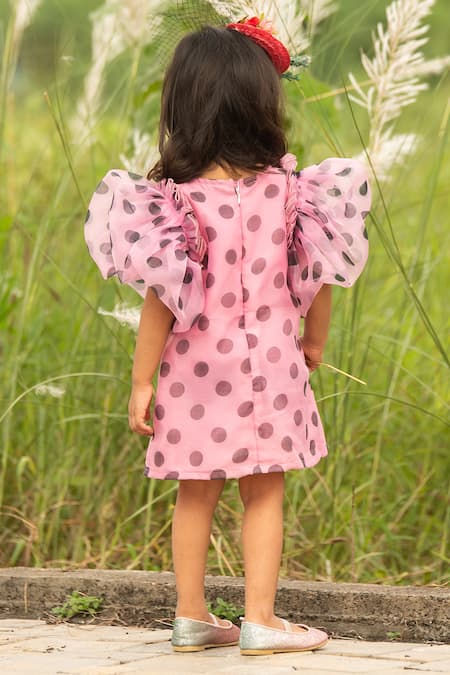 Girls pink hotsell polka dot dress