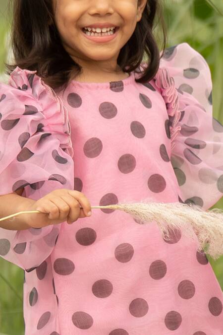 Girls pink polka dot on sale dress