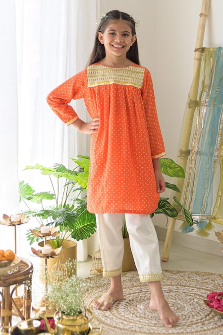 Fairies Forever Bandhej Kurta & Pant Set 