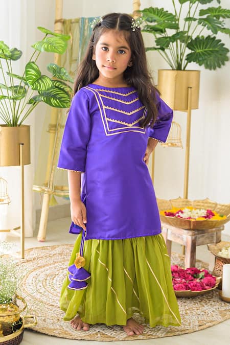 Fairies Forever Gota Embroidered Kurta & Sharara Set 