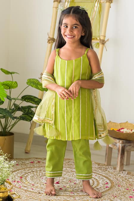 Fairies Forever Gota Striped Kurta Set 