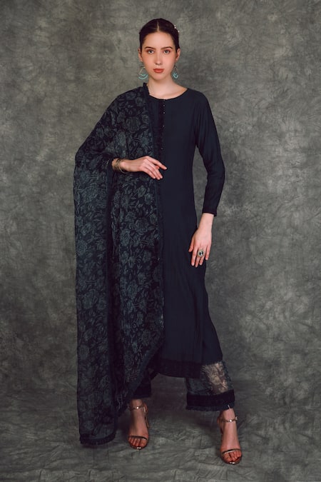 Neha Khullar Chanderi Silk Kurta Palazzo Set 