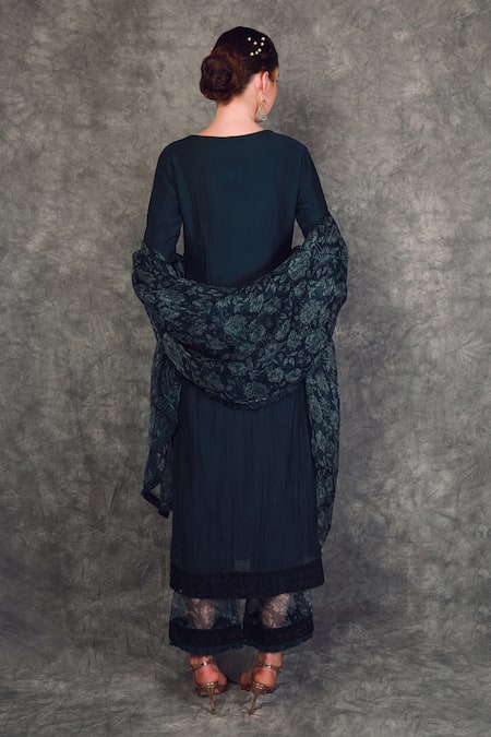 Neha Khullar Chanderi Silk Kurta Palazzo Set 