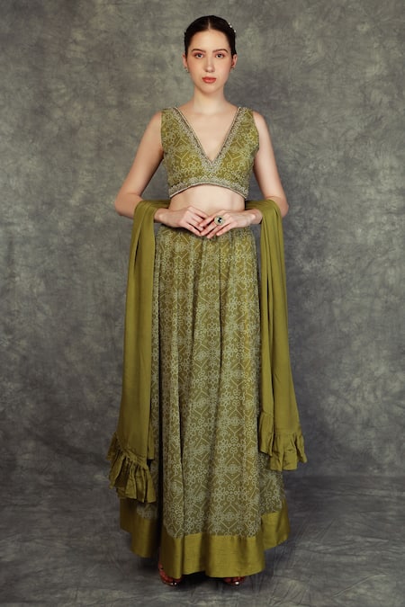 Neha Khullar Bandhani Print Lehenga Set 