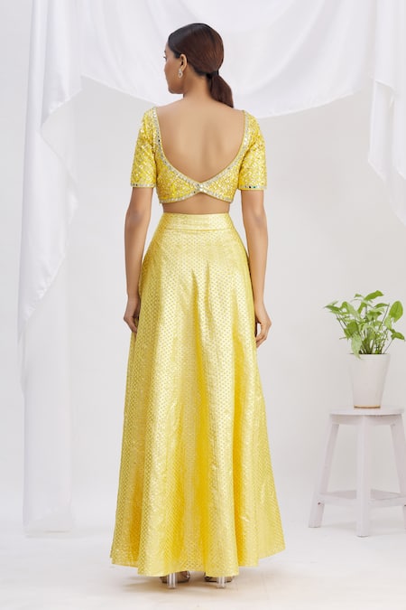 Neha Khullar Banarasi Chanderi Lehenga Set 