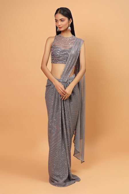 Neha Khullar Pre-Draped Saree With Embroidered Blouse 