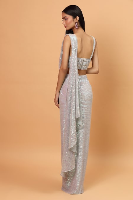 Neha Khullar Pre-Draped Saree With Embroidered Blouse 