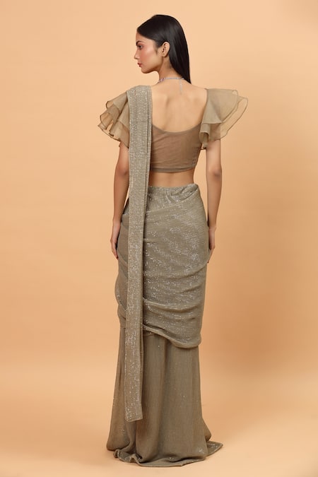 Neha Khullar Pre-Draped Saree With Embroidered Blouse 