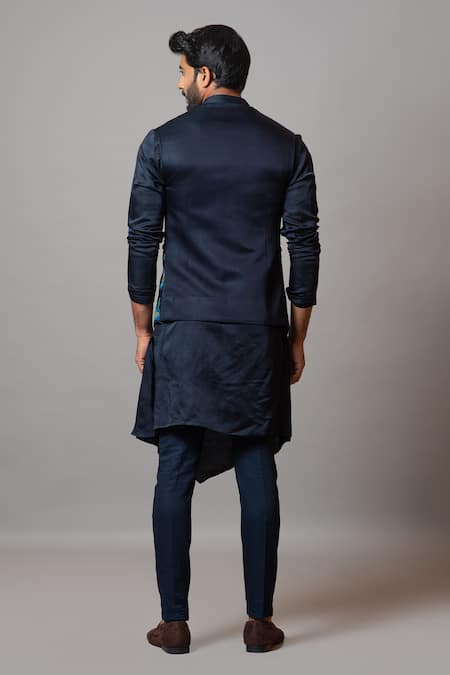 PAARSH Seashore Embroidered Bundi Kurta Set 