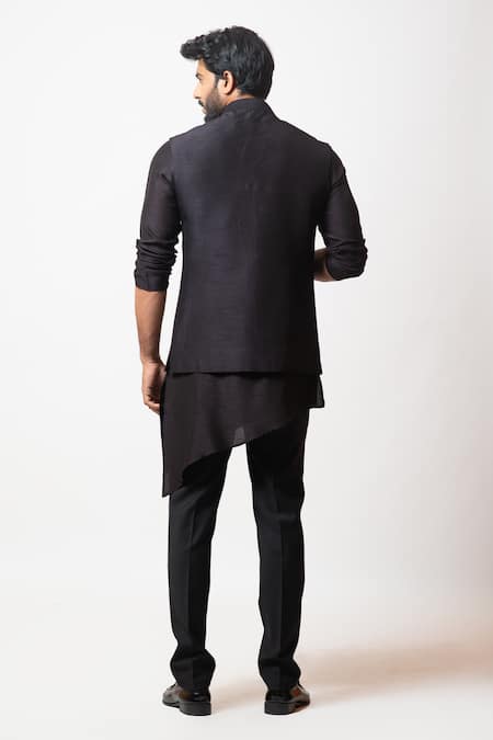 PAARSH Mariana Trench Embroidered Bundi Kurta Set 