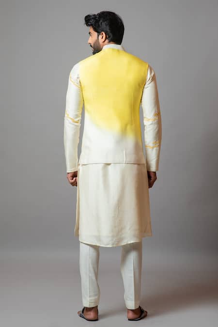 PAARSH Aurora Ombre Embroidered Bundi Kurta Set 
