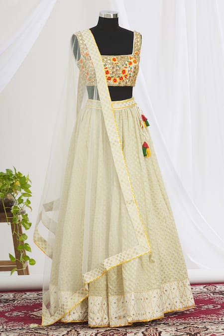 Neha Khullar Embroidered Lehenga Set With Dupatta For Kids
