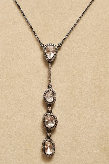 Shop_The Alchemy Studio_Black Diamond Ivy Cut Necklace _Online_at_Aza_Fashions
