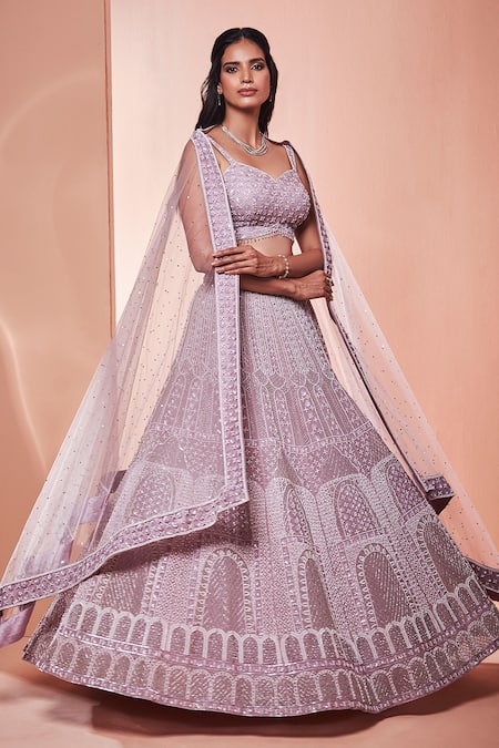 Niamh By Kriti Pearl Embroidered Bridal Lehenga Set 