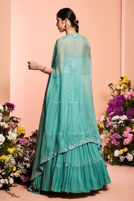 Niamh By Kriti Embroidered Anarkali With Cape 