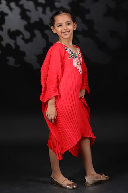 Nikasha_Pink Georgette Embroidery, Sequins Dress _Online_at_Aza_Fashions