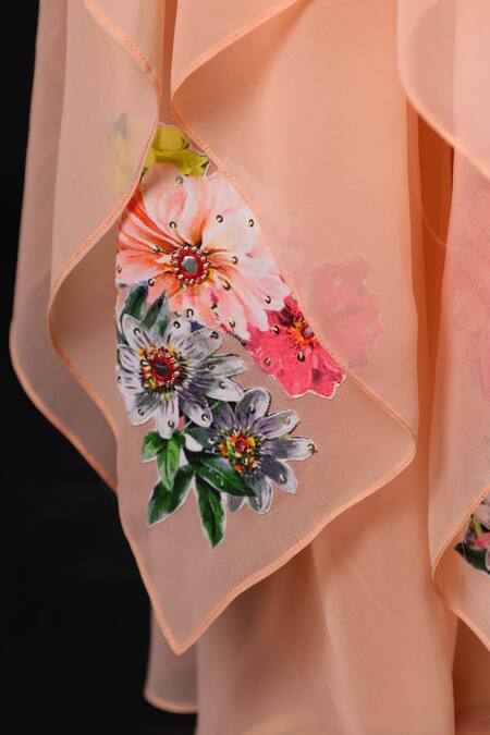 Buy_Nikasha_Peach Georgette Embroidery Tunic With Pants _Online_at_Aza_Fashions