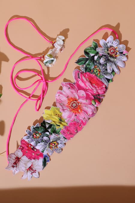 Nikasha Multi Color Handcrafted Floral Belt