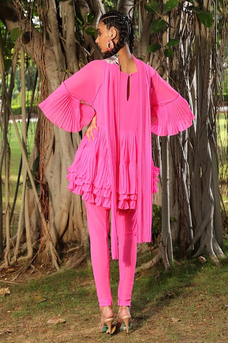 Nikasha Pleated Layered Kurta Set 