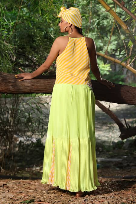 Nikasha Halter Pleated Anarkali Set 