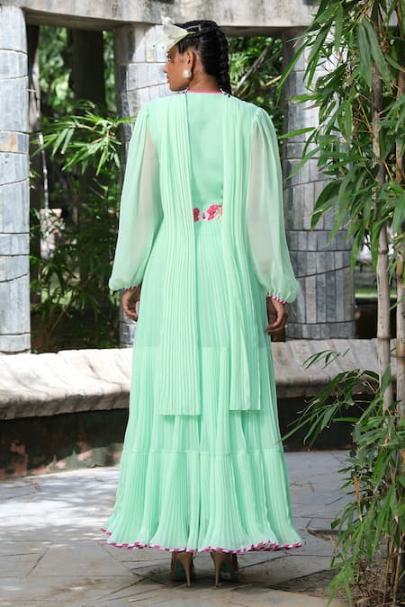 Nikasha Tiered Pleated Anarkali Set 