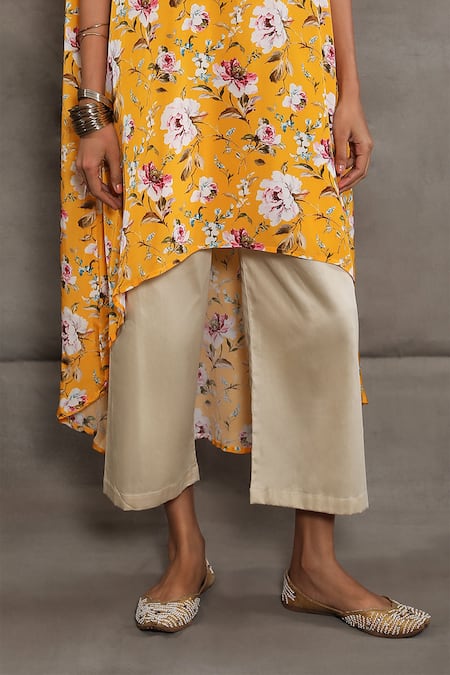 Namrata Lakhotia Orange Crepe Embroidery Round Printed Kurta And Palazzo Set Online at Aza Fashions Namrata Lakhotia_Orange Crepe Embroidery Round Printed Kurta And Palazzo Set _Online_at_Aza_Fashions